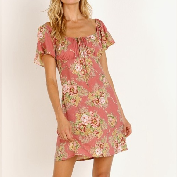 Auguste The Label Dresses & Skirts - Auguste the Label Bonnie Beachside Floral Peach Pink Yellow Green Mini Dress 4